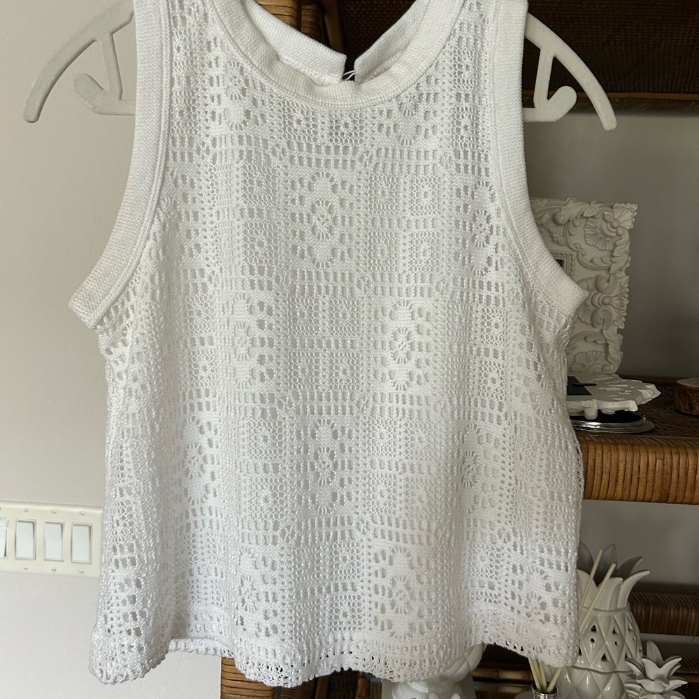 Loft White Sleeveless Top